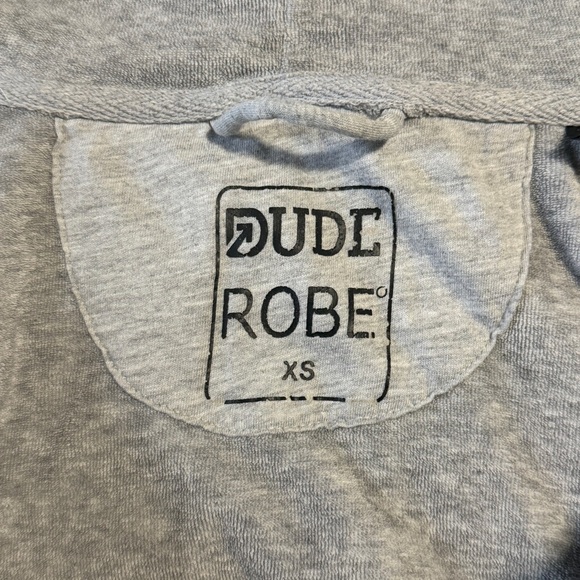 Dude Robe Gray Hooded Robe - Picture 2 of 2